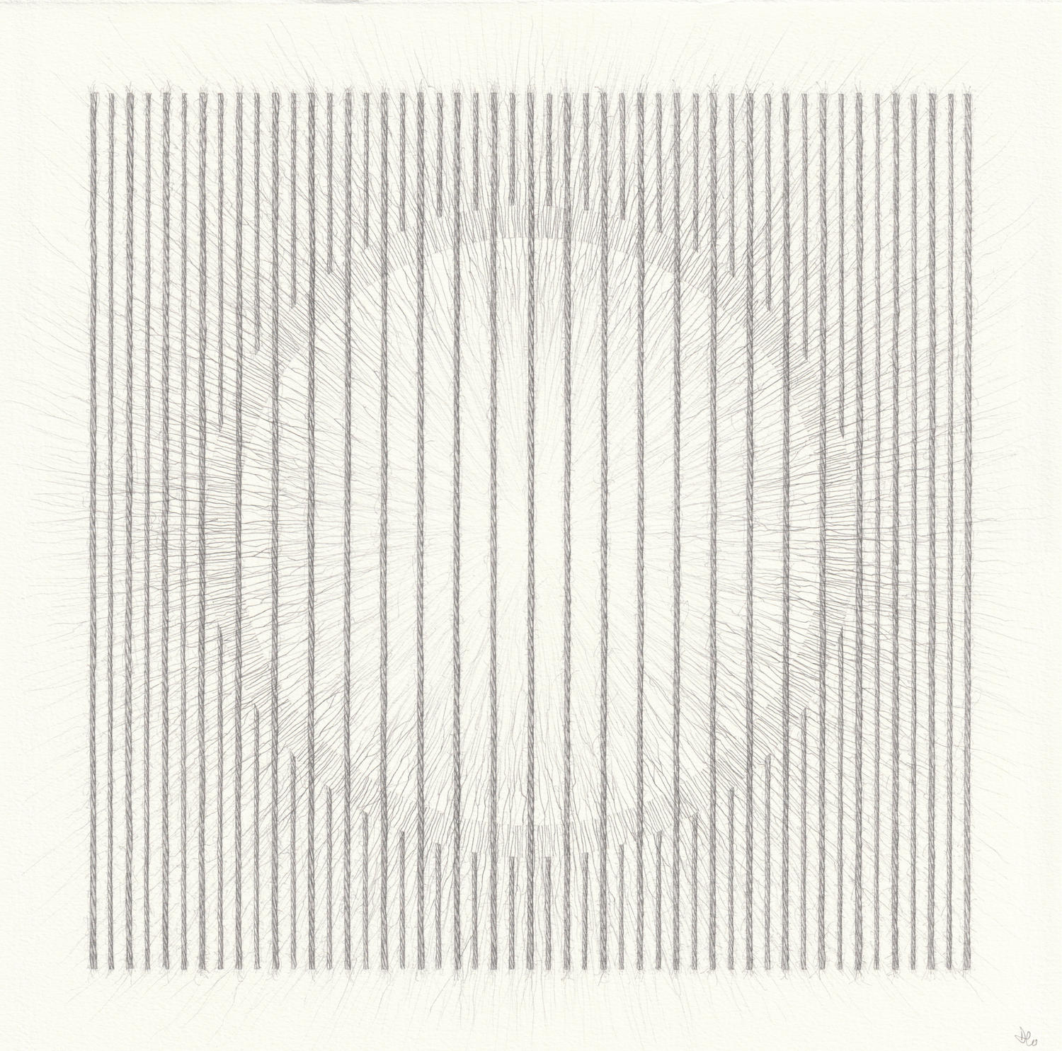 In Passing (38 x 38 cm) pencil on paper